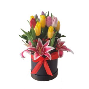 Box de 12 Tulipanes + Lirios