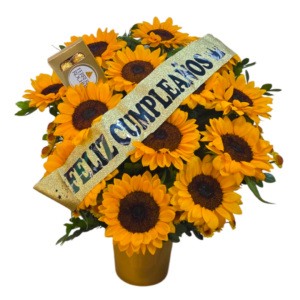 GIRASOLES DE CUMPLEAÑOS + CHOCOLATE
